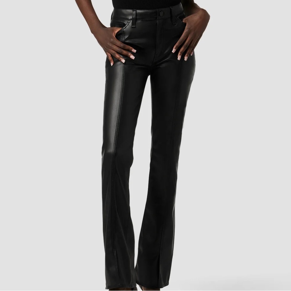 Hudson Jeans Barbara High-rise Black Boot Cut Faux Leather Pant